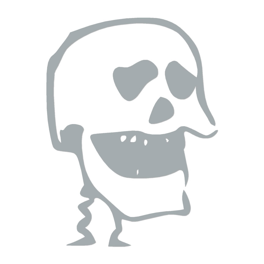 Skeleton Head Skull Drawing - Decal Sticker - Multiple Colors